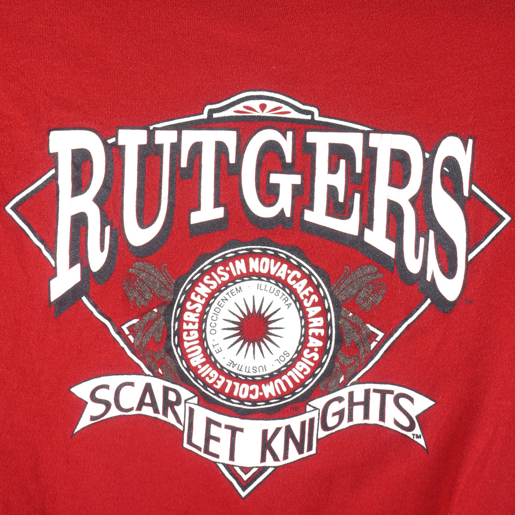NCAA (Signal Sports) - Rutgers Scarlet Knights Crew Neck Sweatshirt 1990s Large Vintage College Football