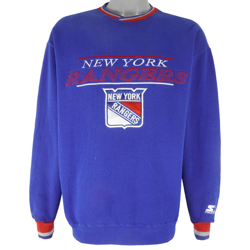 Starter - New York Rangers Embroidered Sweatshirt 1990s Large Vintage Retro Hockey 
