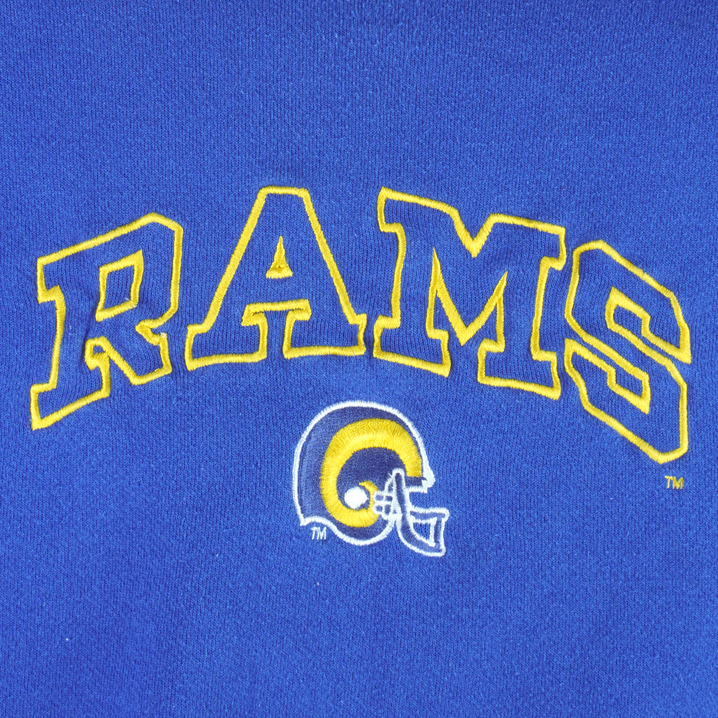 NFL (Competitor) - St. Louis Rams Embroidered Crew Neck Sweatshirt 1990s Medium Vintage Retro Football