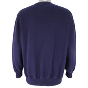 Guess - Blue Embroidered Crew Neck Sweatshirt 1990s Large Vintage Retro