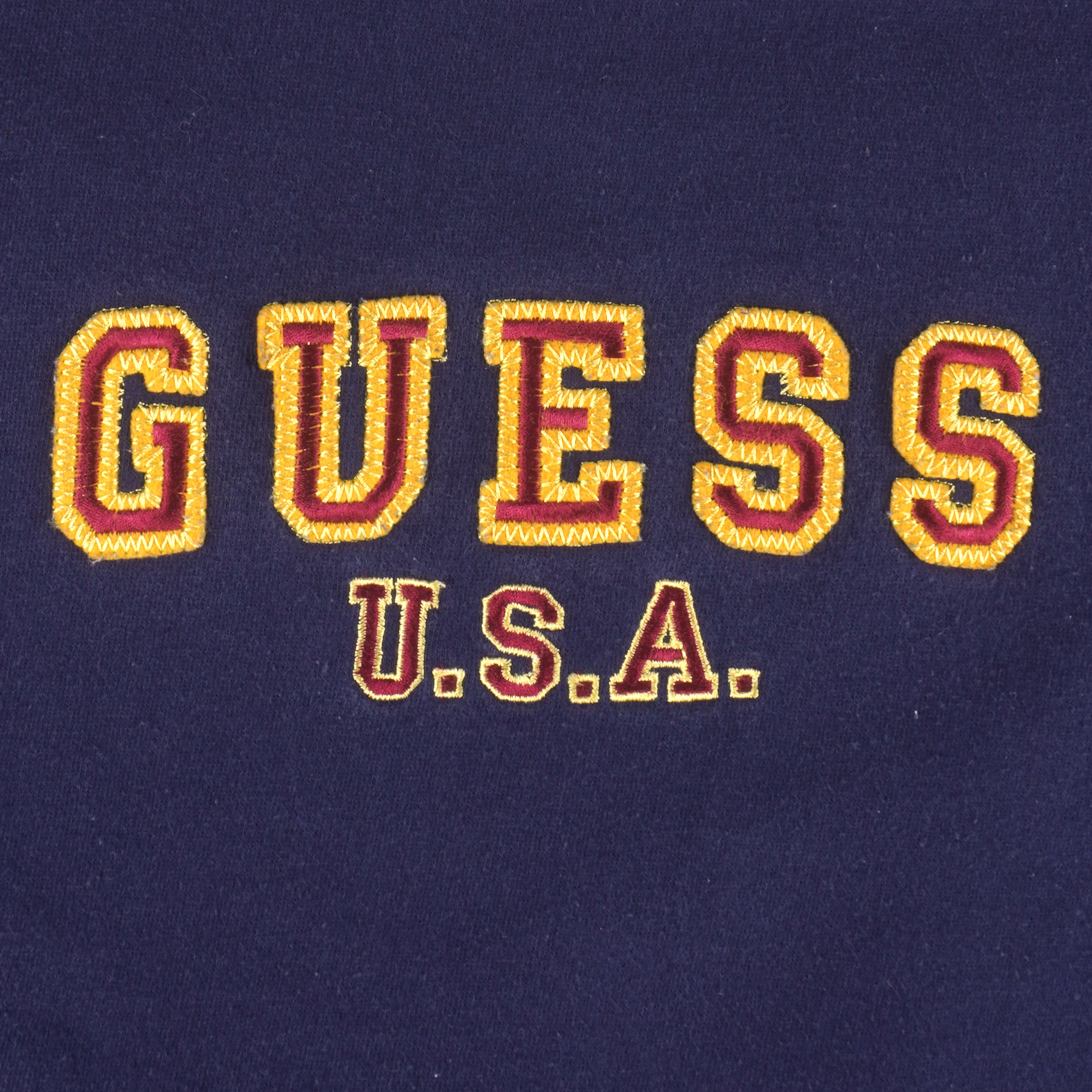Guess - Blue Embroidered Crew Neck Sweatshirt 1990s Large Vintage Retro