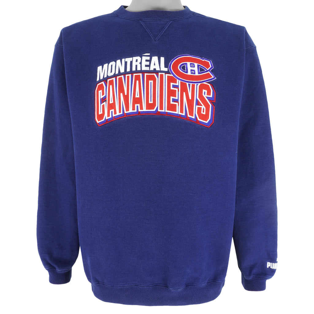 Puma - Montreal Canadiens Crew Neck Sweatshirt 1990s Medium Vintage Retro Hockey
