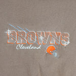 NFL (Cadre Athletic) - Cleveland Browns Embroidered Spell-Out Crew Neck Sweatshirt 1990s X-Large Vintage Football