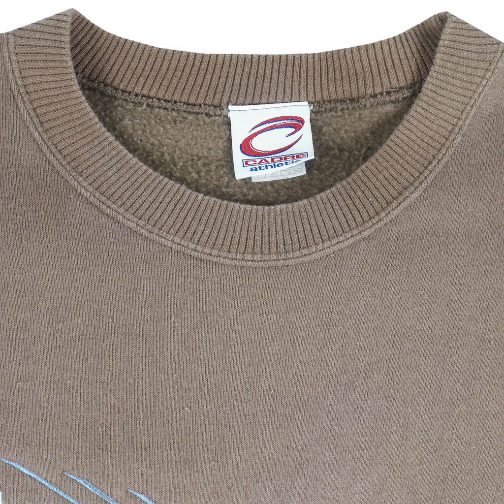 NFL (Cadre Athletic) - Cleveland Browns Embroidered Spell-Out Crew Neck Sweatshirt 1990s X-Large Vintage Football