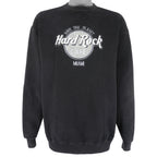 Vintage - Hard Rock Cafe Miami Embroidered Crew Neck Sweatshirt 1990s Large Vintage Retro