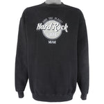 Vintage - Hard Rock Cafe Miami Embroidered Crew Neck Sweatshirt 1990s Large Vintage Retro