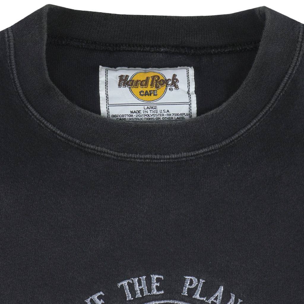 Vintage - Hard Rock Cafe Miami Embroidered Crew Neck Sweatshirt 1990s Large Vintage Retro