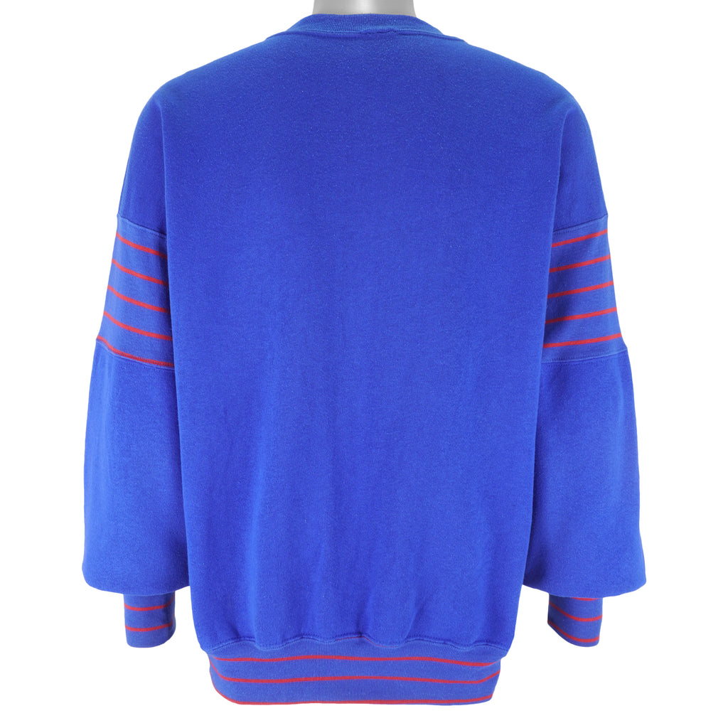 NFL - Blue New York Giants Embroidered Crew Neck Sweatshirt 1990s X-Large Vintage Retro Football