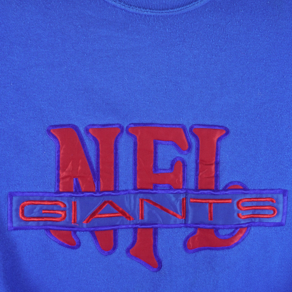 NFL - Blue New York Giants Embroidered Crew Neck Sweatshirt 1990s X-Large Vintage Retro Football