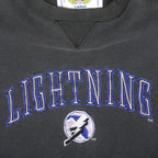 NHL (Logo 7) - Tampa Bay Lightning Embroidered Crew Neck Sweatshirt 1990s Large Vintage Retro Hockey