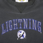 NHL (Logo 7) - Tampa Bay Lightning Embroidered Crew Neck Sweatshirt 1990s Large Vintage Retro Hockey