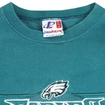 NFL (Logo Athletic) - Philadelphia Eagles Spell-Out Crew Neck Sweatshirt 1990s X-Large Vintage Football