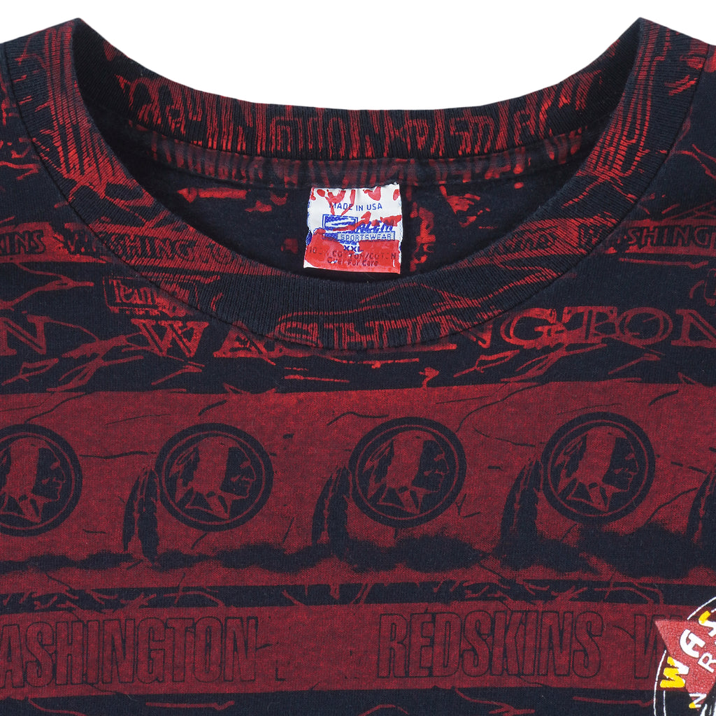 NFL (Salem) - Washington Redskins All Over Prints T-Shirt 1990s XX-Large Vintage Retro Football