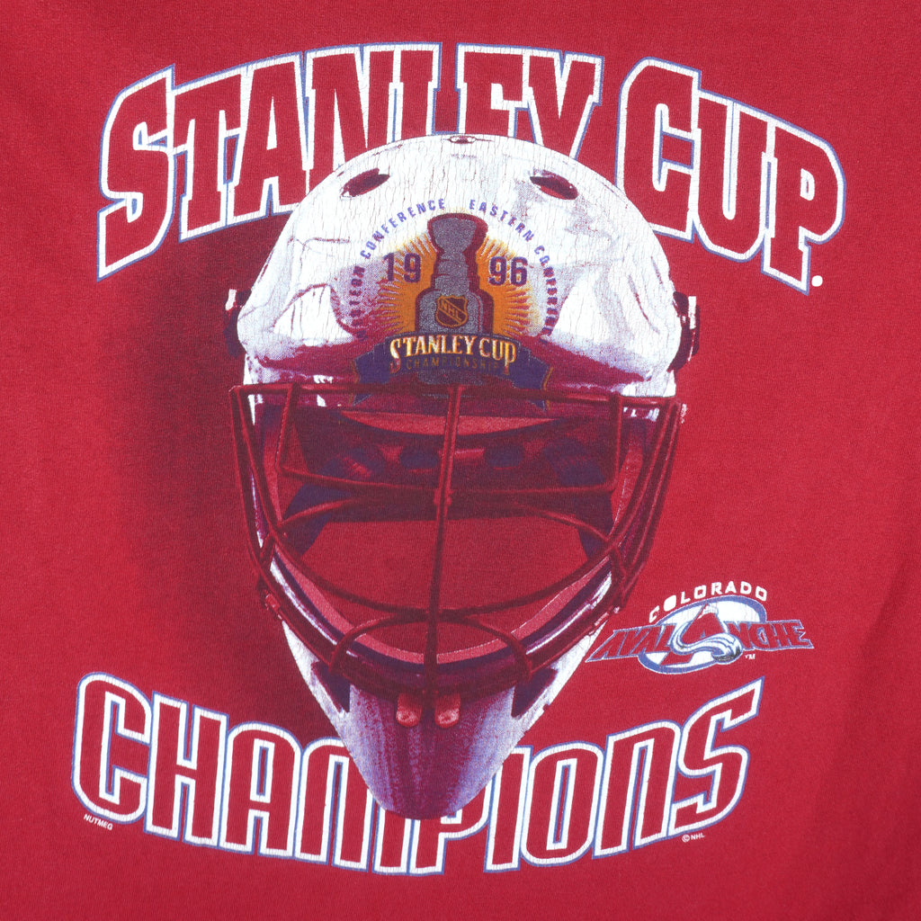 NHL (Lee) - Colorado Avalanche Stanley Cup T-Shirt 1996 Large Vintage Retro Hockey
