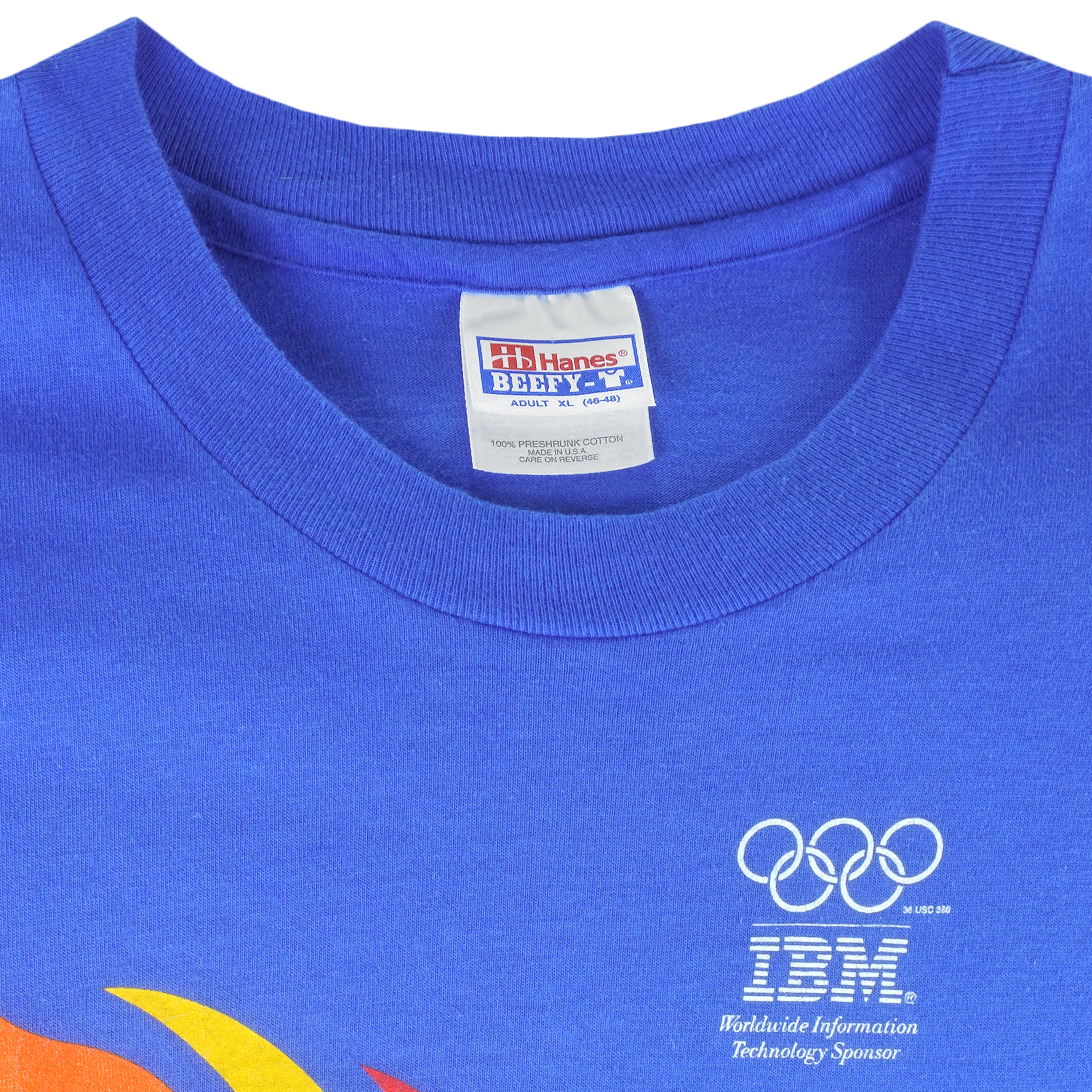 Vintage (Hanes) - Atlanta Olympics Sponsor by IBM Single Stitch T-Shirt 1990s X-Large Vintage Retro