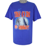 MLB (Logo 7) - Chicago Cubs Smokin Big Logo T-Shirt 1995 X-Large