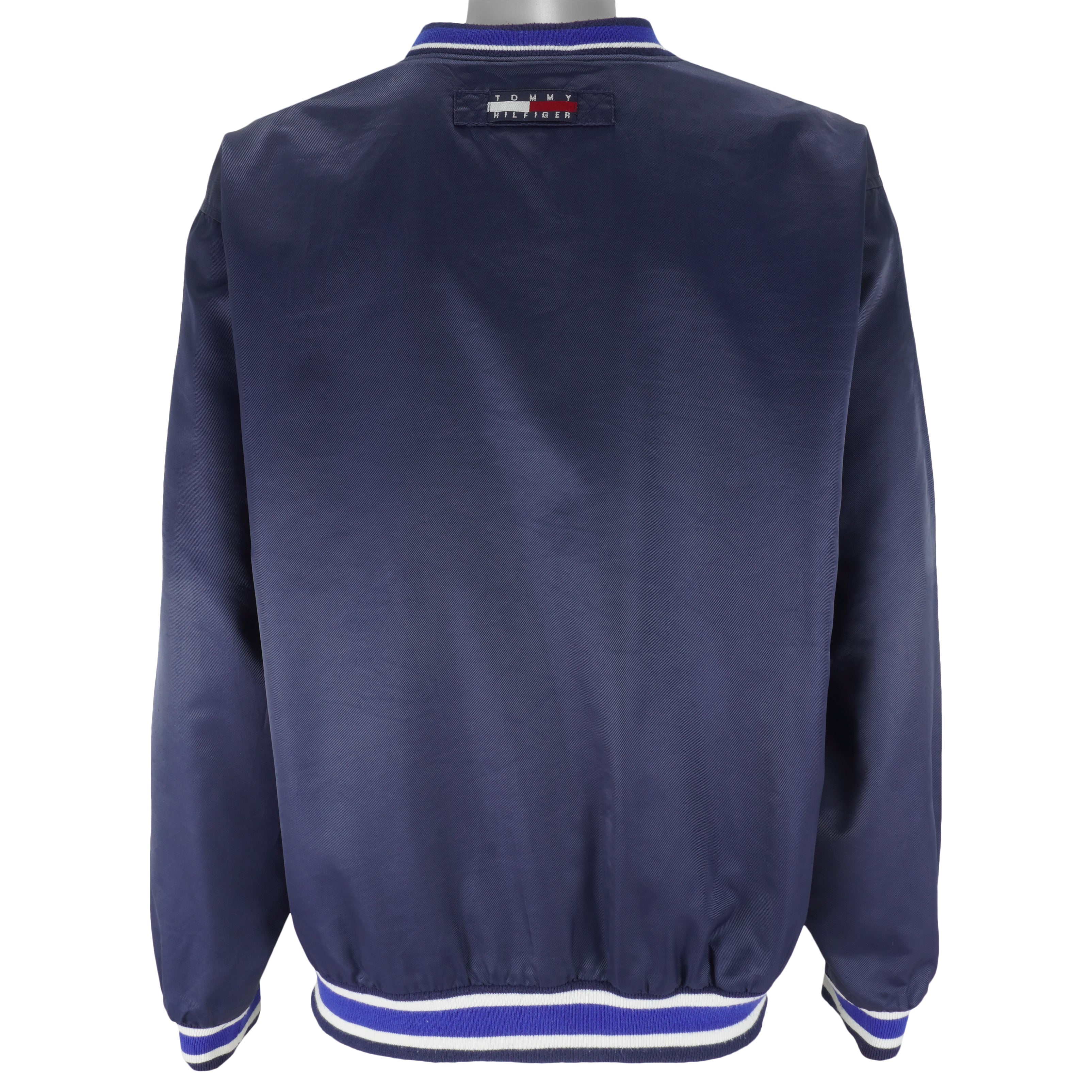 Tommy Hilfiger - Blue Embroidered Pullover Windbreaker 1990s Large Vintage Retro