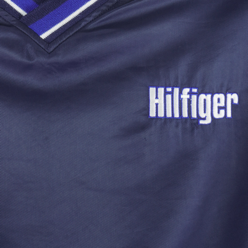 Tommy Hilfiger - Blue Embroidered Pullover Windbreaker 1990s Large Vintage Retro