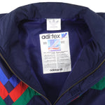 Adidas - Blue Aditex Zip-Up Embroidered Jacket 1990s X-Large Vintage Retro