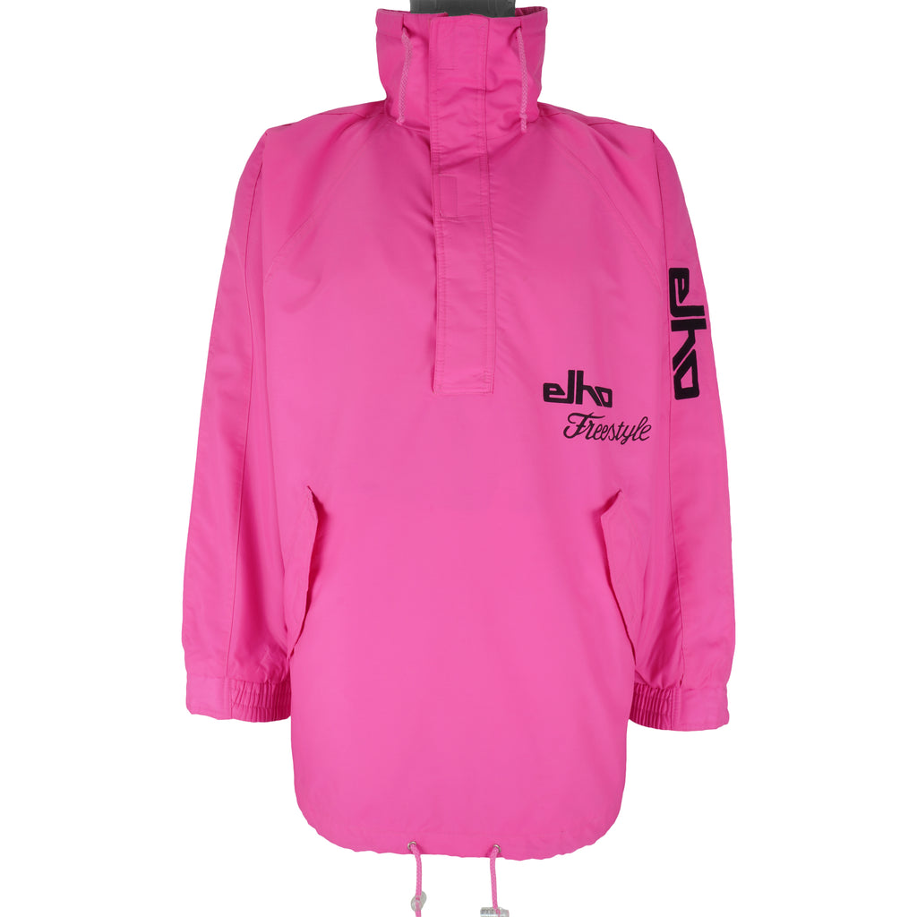 Vintage (Elho) - Pink 1/4 Zip Freestyle Windbreaker 1990s X-Large Vintage Retro