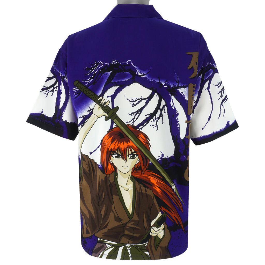 Vintage (Silver Point) - Samurai Anime AOP Hawaii T-Shirt 1990s Large Vintage Retro