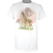 Vintage (Turner) - Safari Giraffe Animal Printed T-Shirt 1990s Large Vintage Retro