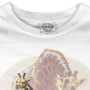 Vintage (Turner) - Safari Giraffe Animal Printed T-Shirt 1990s Large Vintage Retro