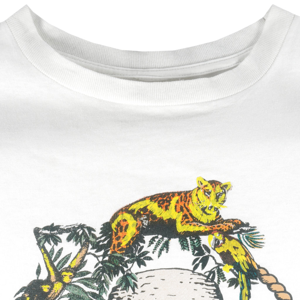 Vintage - White Panama Jack T-Shirt 1990s Medium Vintage Retro