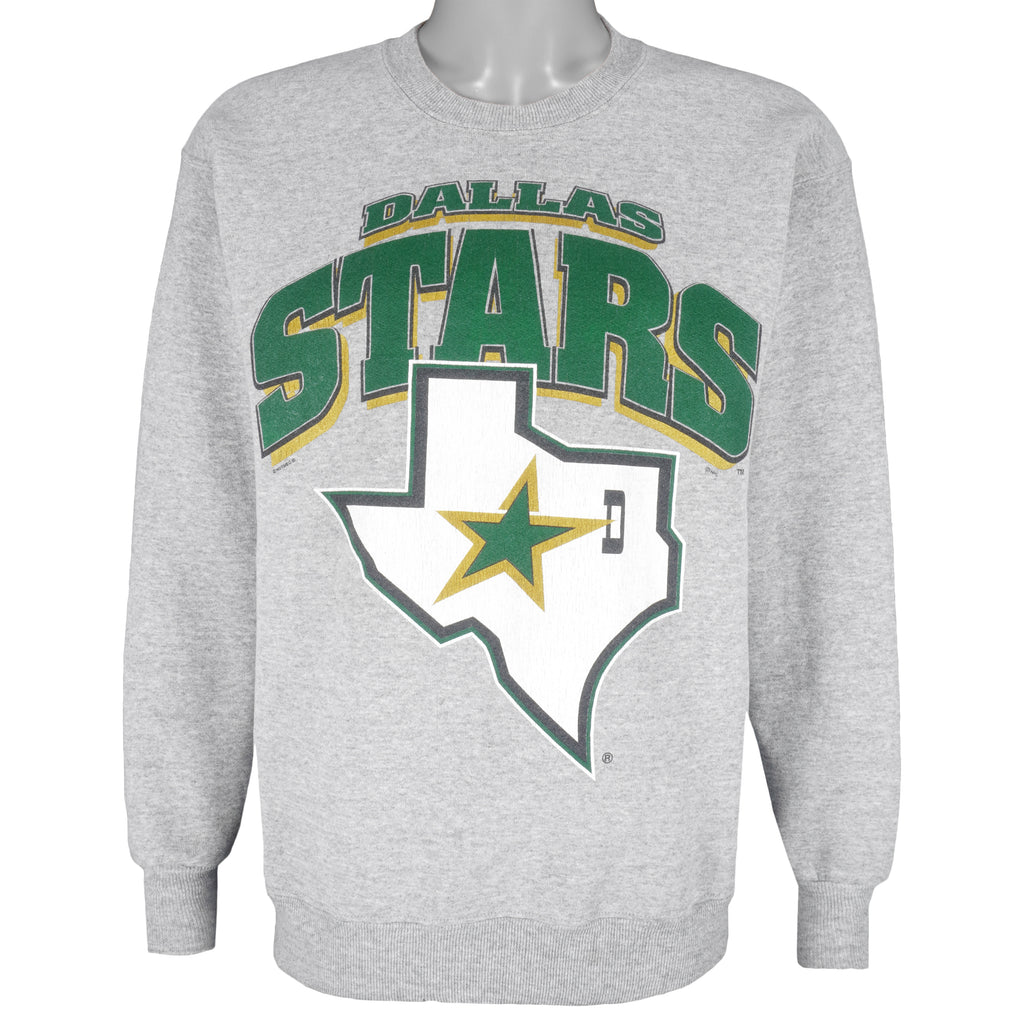 NHL (Lee) - Dallas Stars Embroidered Crew Neck Sweatshirt 1990s Medium Vintage Retro Hockey