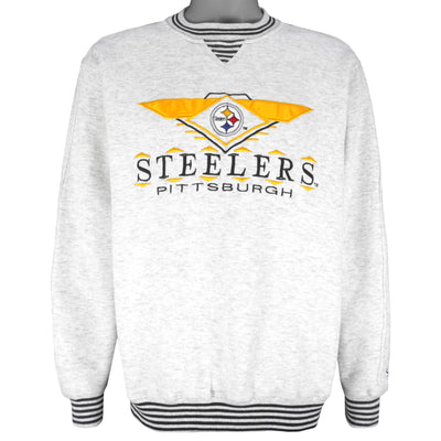 NFL - Pittsburgh Steelers Embroidered Crew Neck Sweatshirt 1990s Large