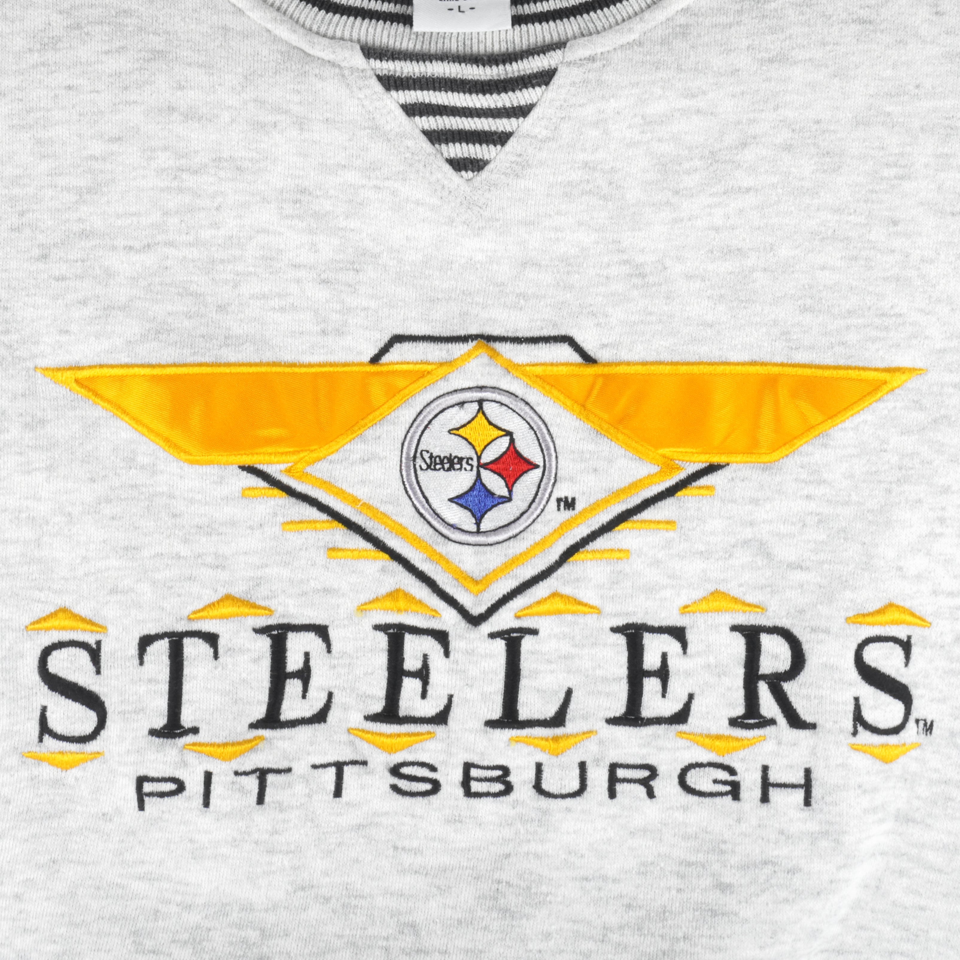 NFL - Pittsburgh Steelers Embroidered Crew Neck Sweatshirt 1990s Large Vintage Retro Football