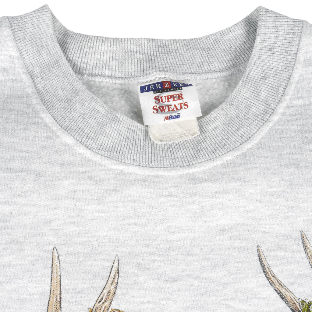 Vintage (Jerzees) - Woodland Moose Canada Crew Neck Sweatshirt 1990s Large Vintage Retro