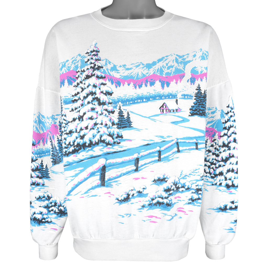 Vintage - Salt Lake Winter Crew Neck Sweatshirt 1990s Large Vintage Retro