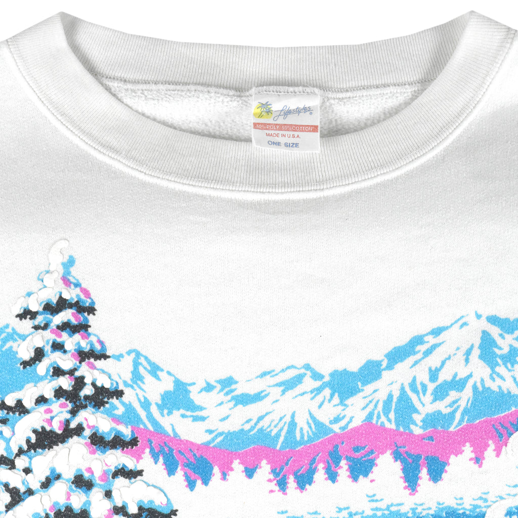 Vintage - Salt Lake Winter Crew Neck Sweatshirt 1990s Large Vintage Retro