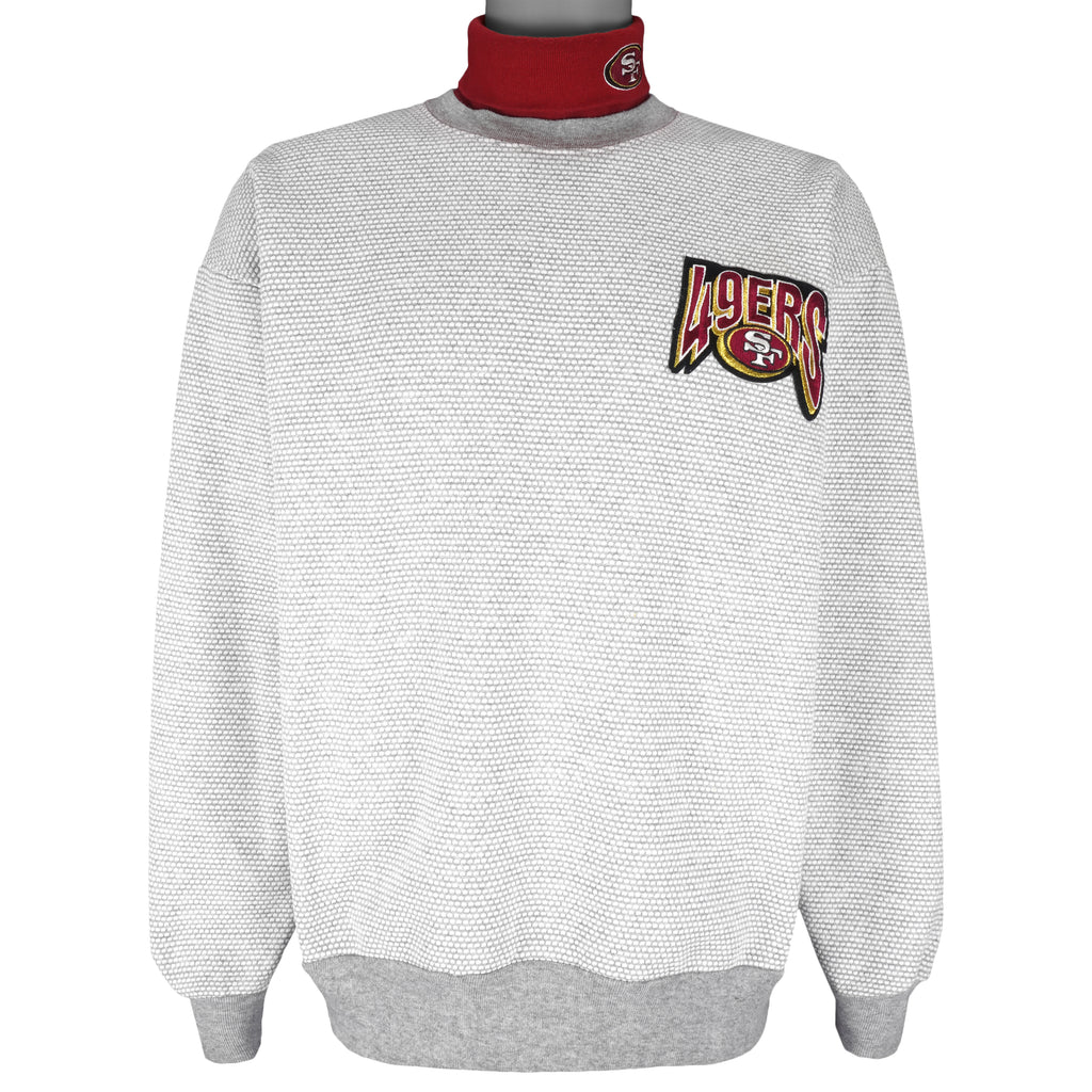 NFL (Majestic) - San Francisco 49ers Spell-Out Turtleneck Sweatshirt 1990s X-Large Vintage Retro Football