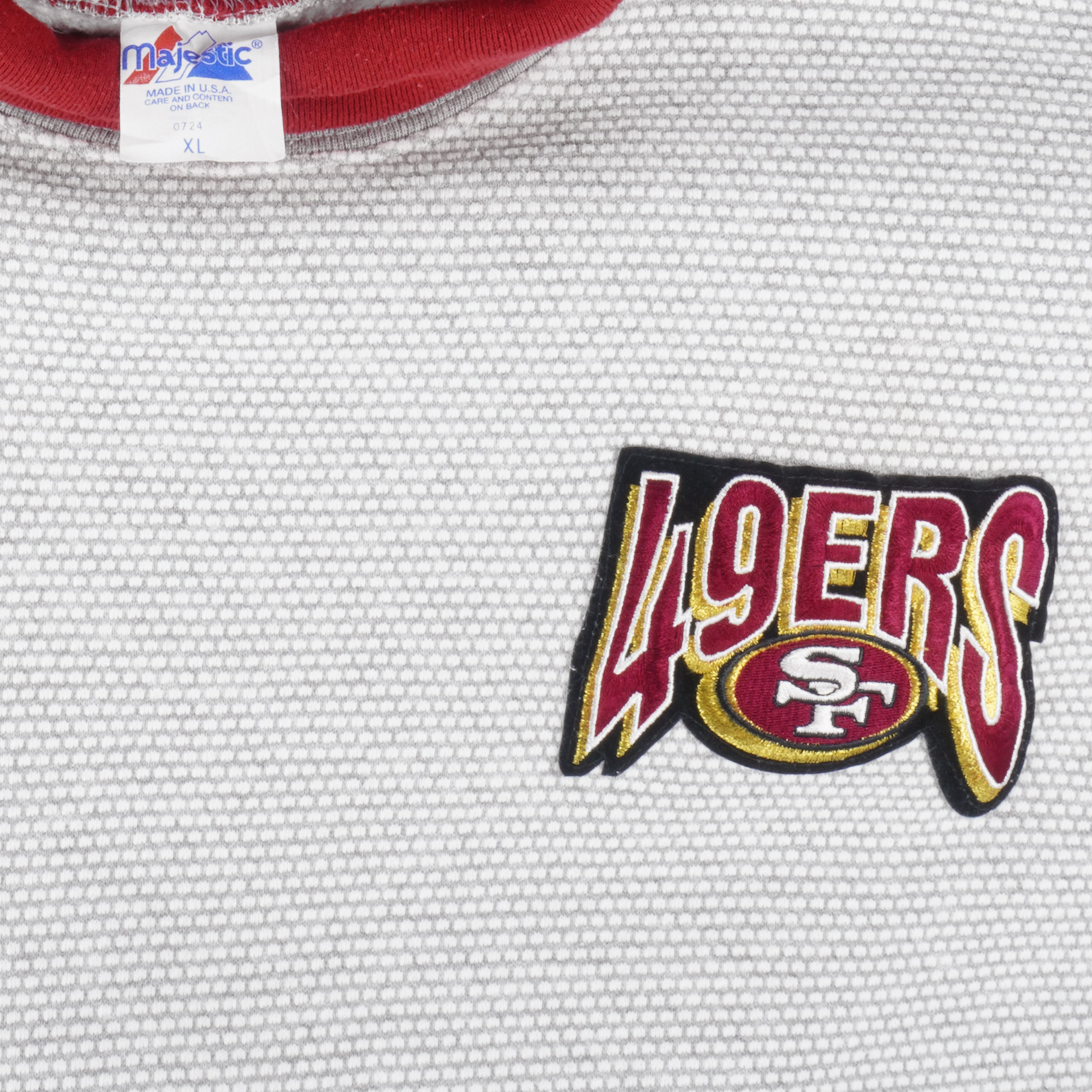 NFL (Majestic) - San Francisco 49ers Spell-Out Turtleneck Sweatshirt 1990s X-Large Vintage Retro Football