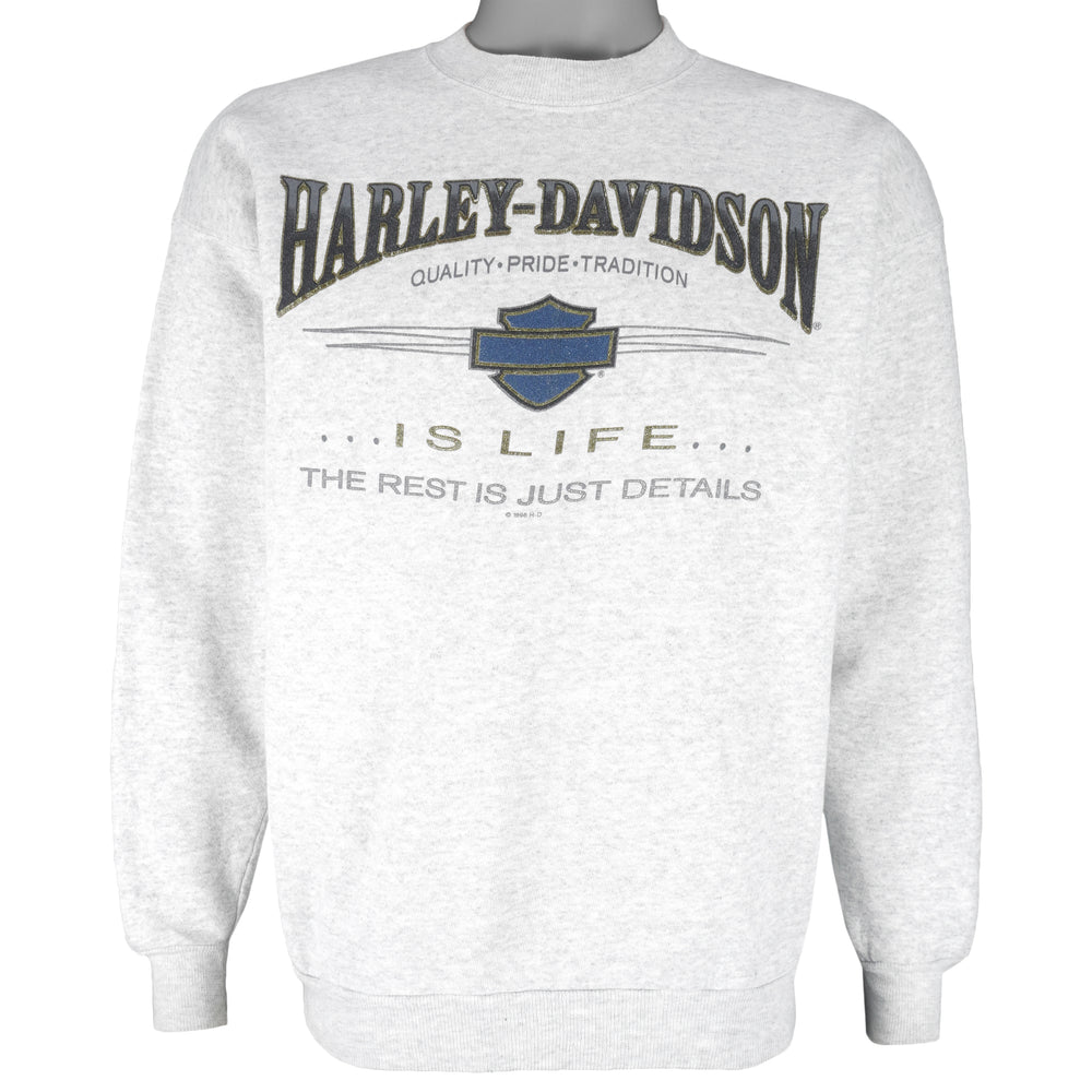 Harley Davidson - The Rest Is Just Details Crew Neck Sweatshirt 1996 Large Vintage Retro