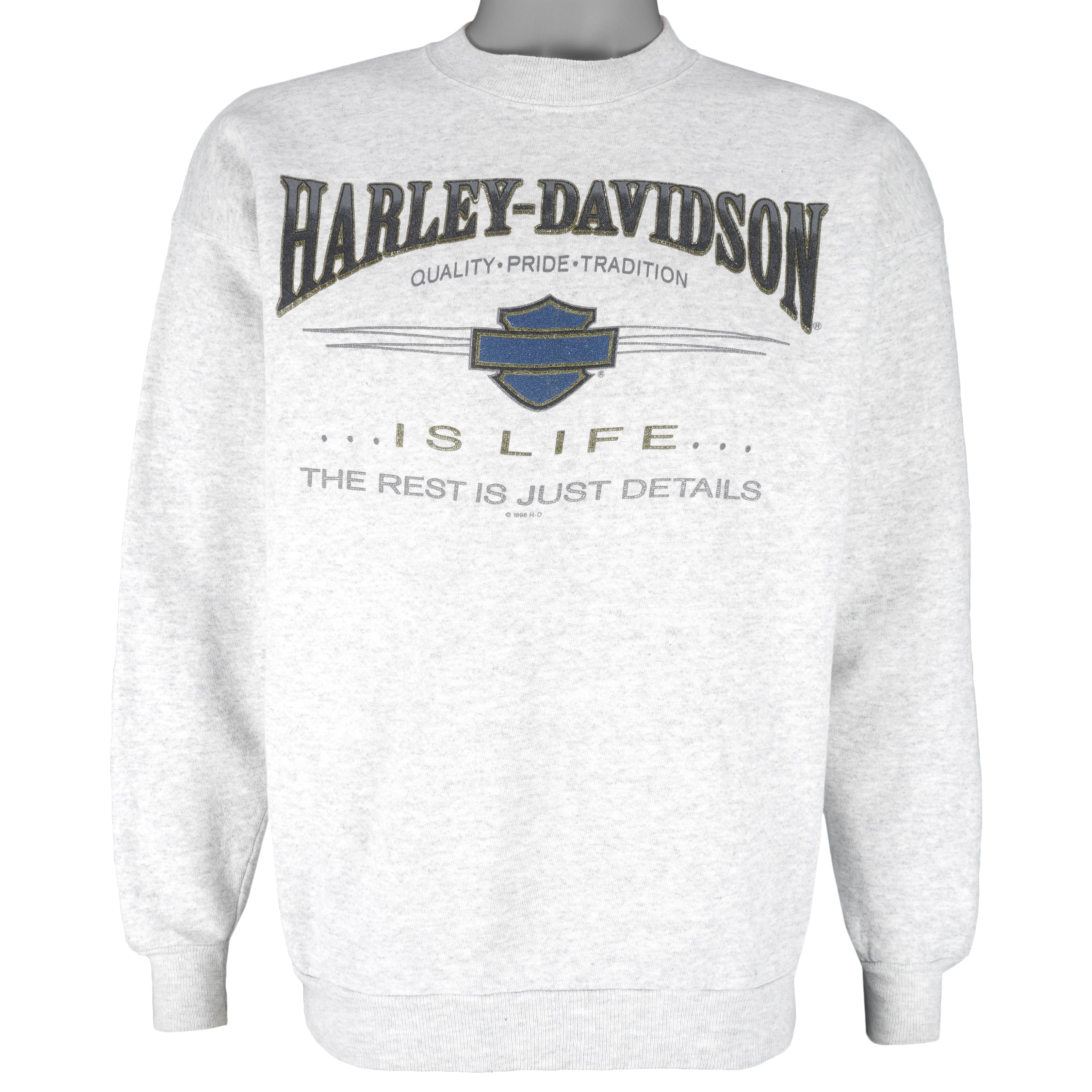 Harley Davidson - The Rest Is Just Details Crew Neck Sweatshirt 1996 Large Vintage Retro