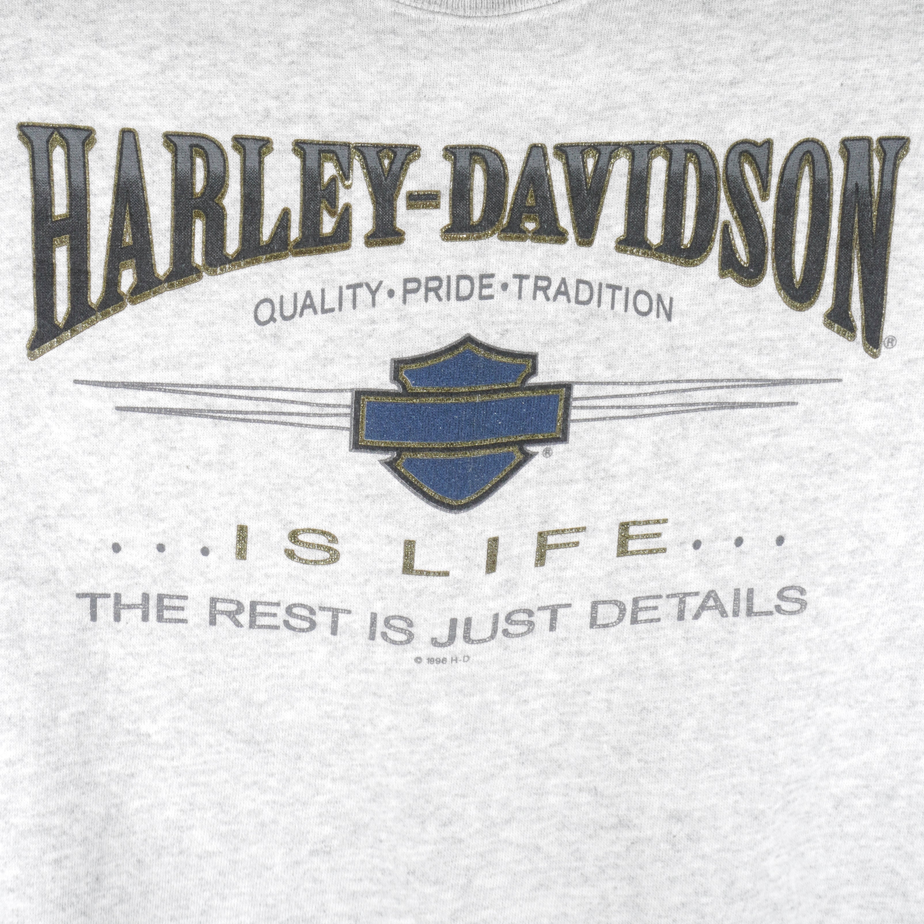 Harley Davidson - The Rest Is Just Details Crew Neck Sweatshirt 1996 Large Vintage Retro