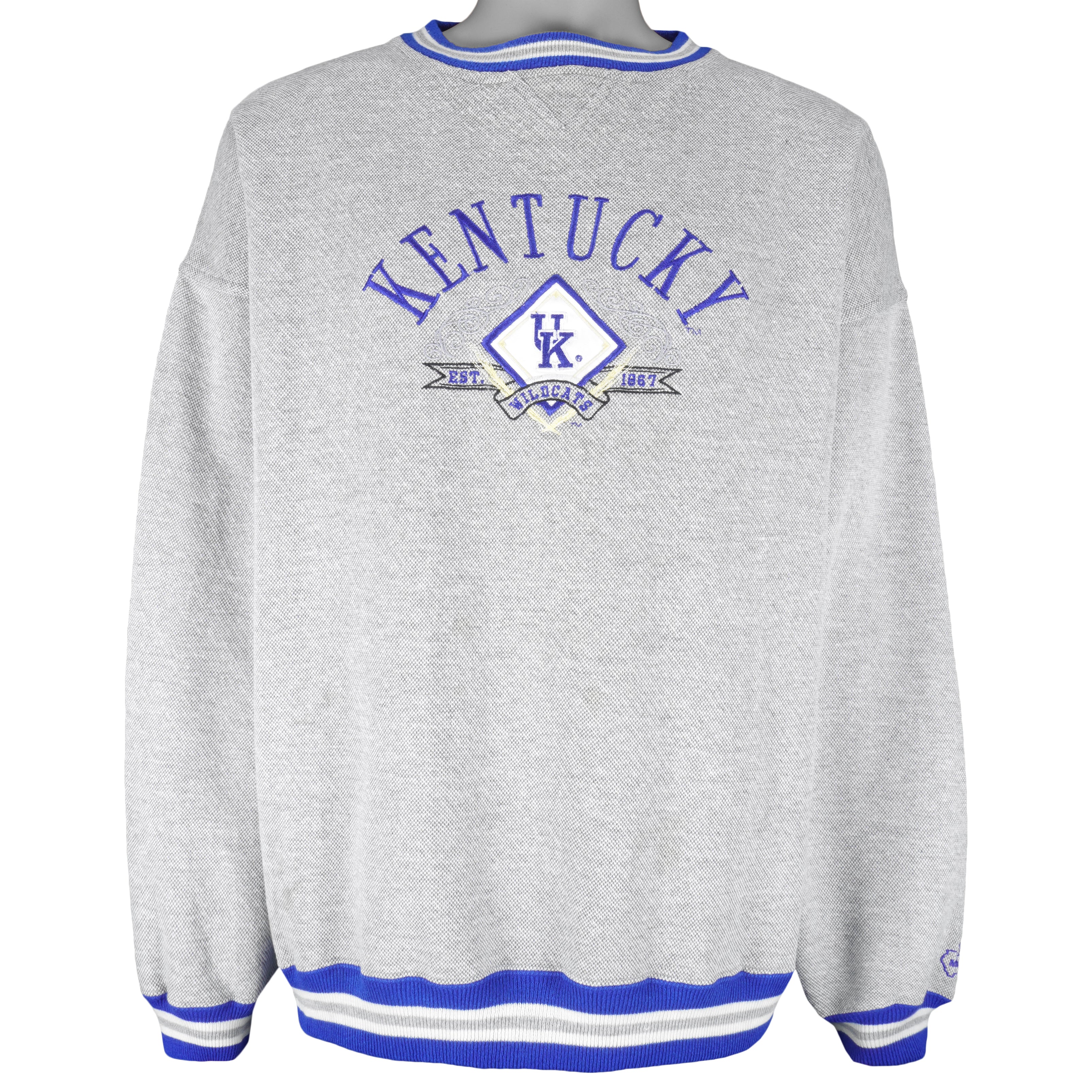NCAA (Midwest) - Kentucky Wildcats Embroidered Sweatshirt 1990s X-Large Vintage Retro Football College
