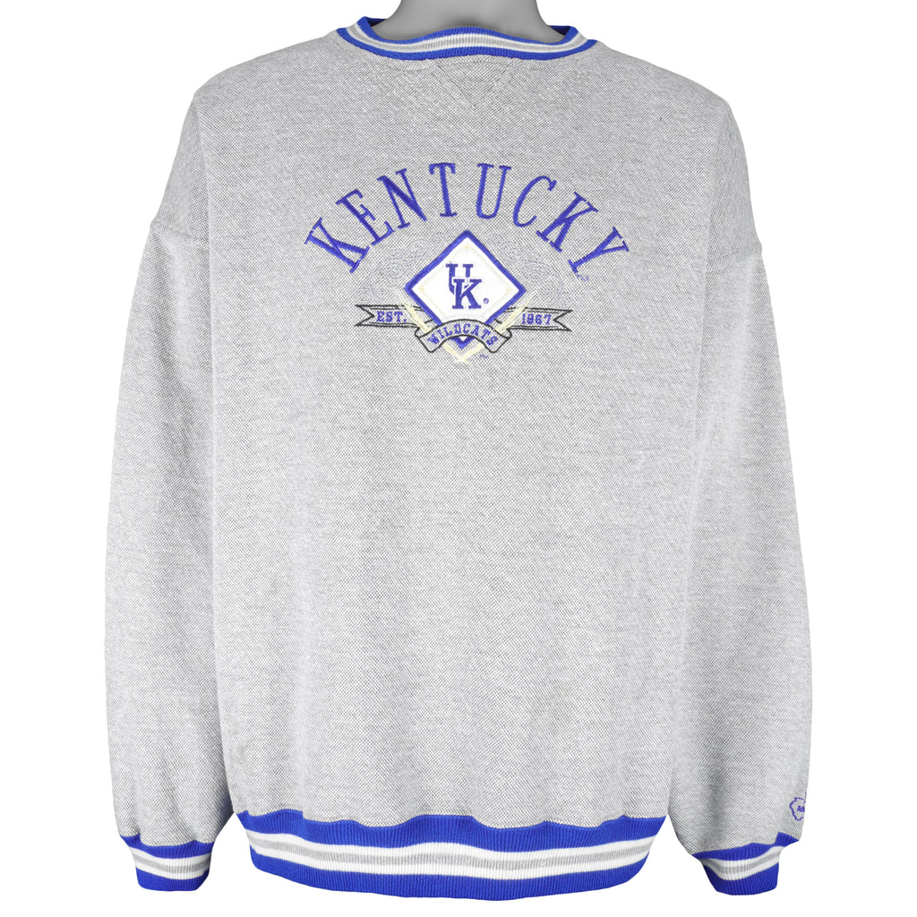NCAA (Midwest) - Kentucky Wildcats Embroidered Sweatshirt 1990s X-Large Vintage Retro Football College