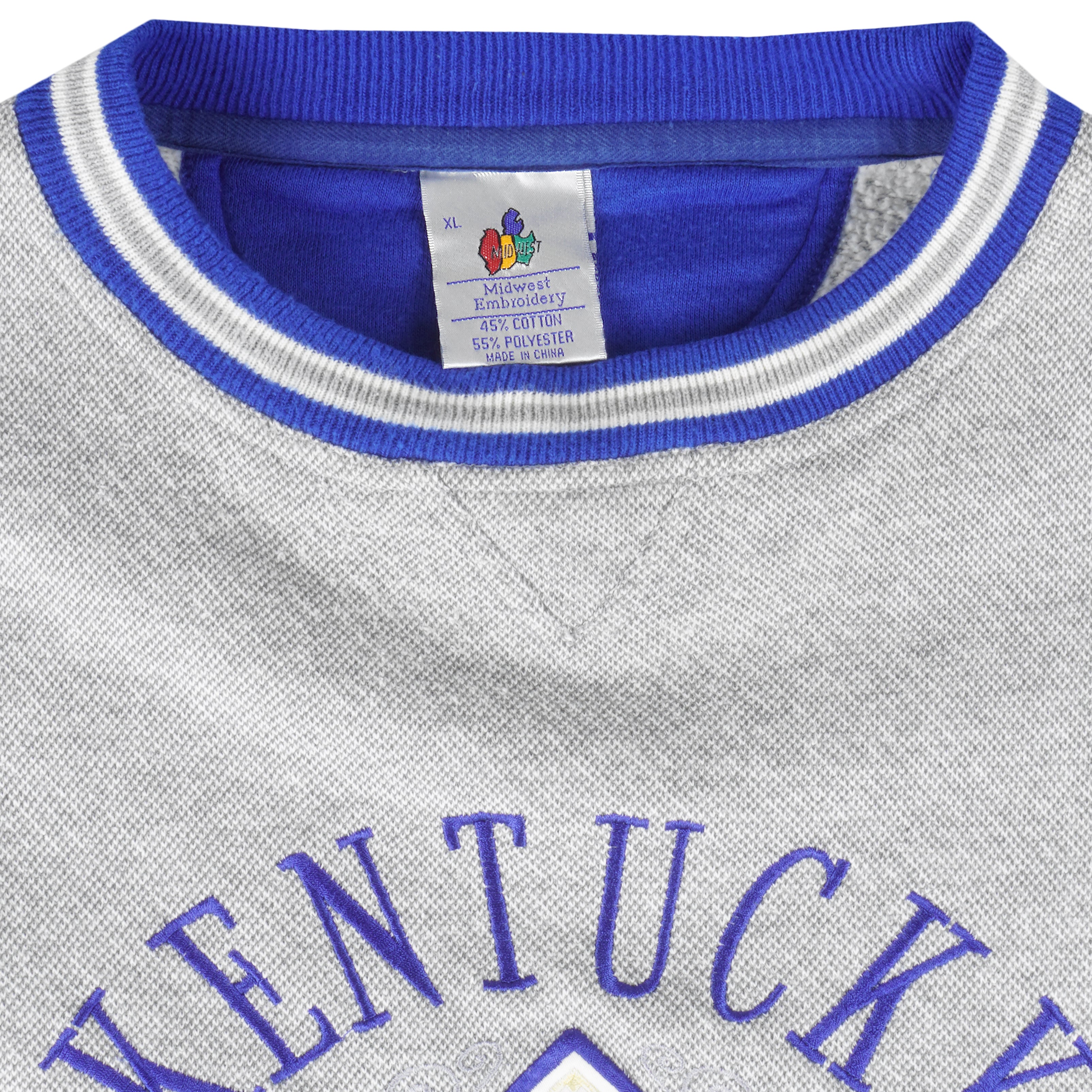 NCAA (Midwest) - Kentucky Wildcats Embroidered Sweatshirt 1990s X-Large Vintage Retro Football College