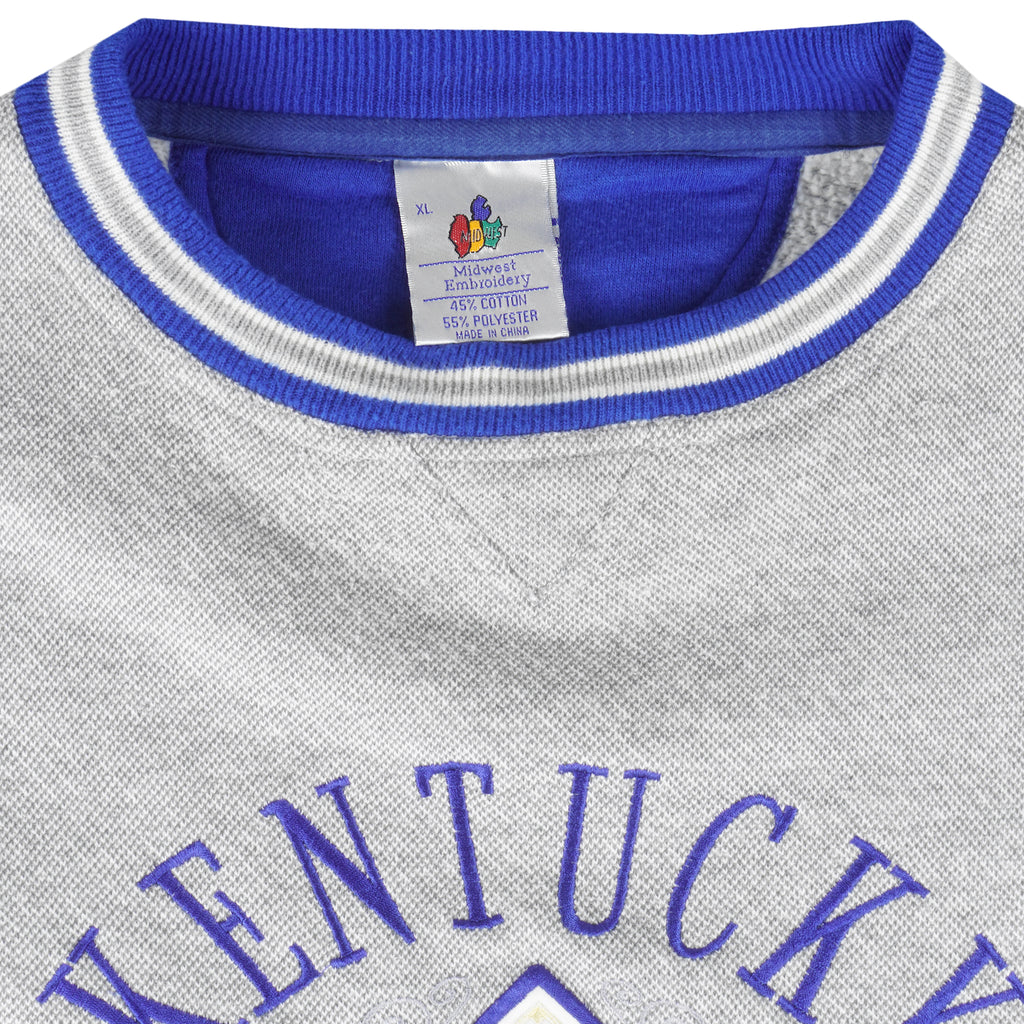 NCAA (Midwest) - Kentucky Wildcats Embroidered Sweatshirt 1990s X-Large Vintage Retro Football College