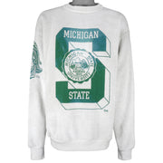 NCAA (Riddle) - Michigan State Spartans Crew Neck Sweatshirt 1990s XX-Large Vintage Retro Football College