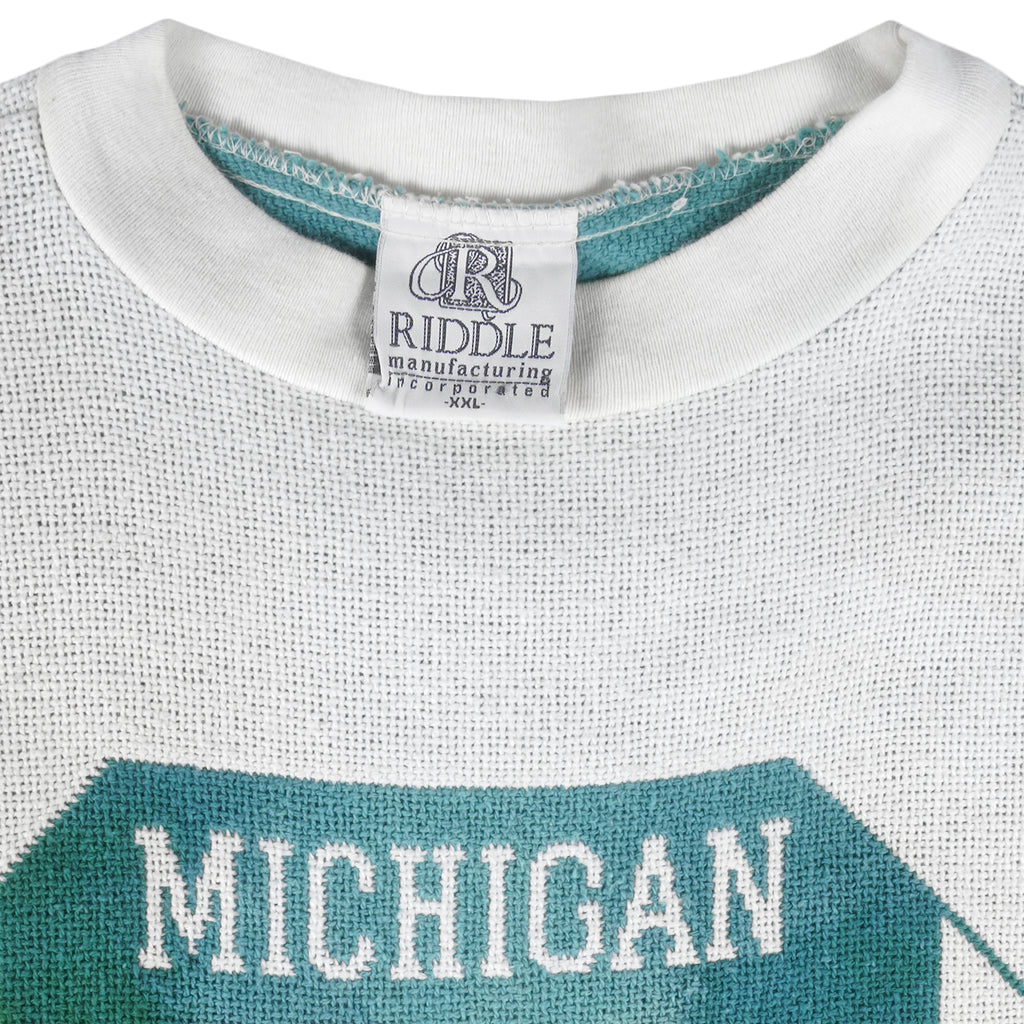 NCAA (Riddle) - Michigan State Spartans Crew Neck Sweatshirt 1990s XX-Large Vintage Retro Football College