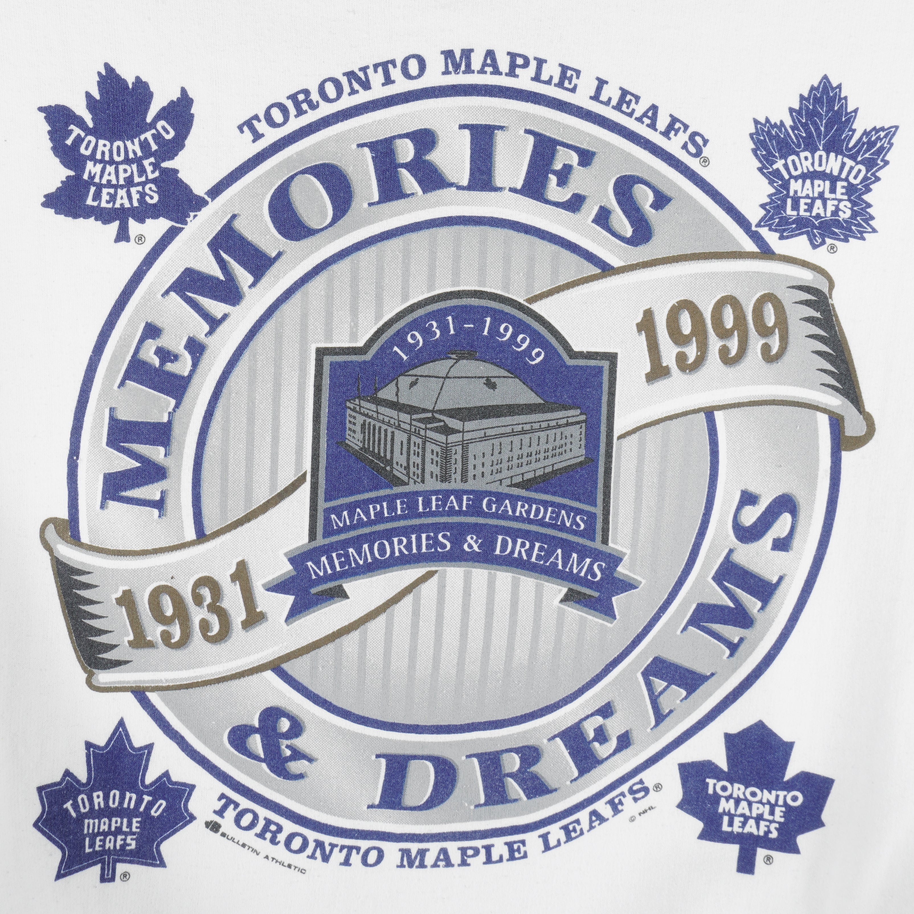 NHL (Bulletin) - Toronto Maple Leafs Memories & Dreams Sweatshirt 1999 Large Vintage Retro Hockey