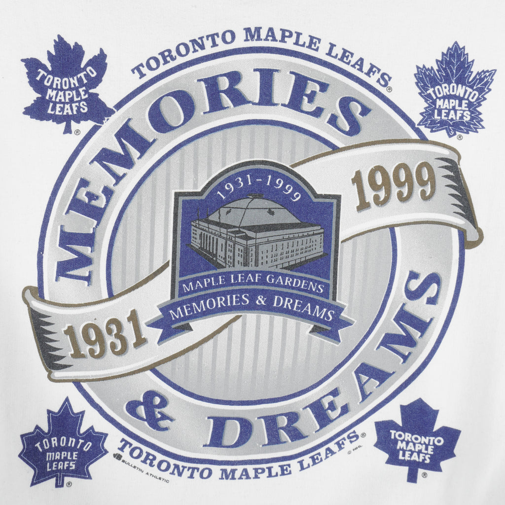 NHL (Bulletin) - Toronto Maple Leafs Memories & Dreams Sweatshirt 1999 Large Vintage Retro Hockey
