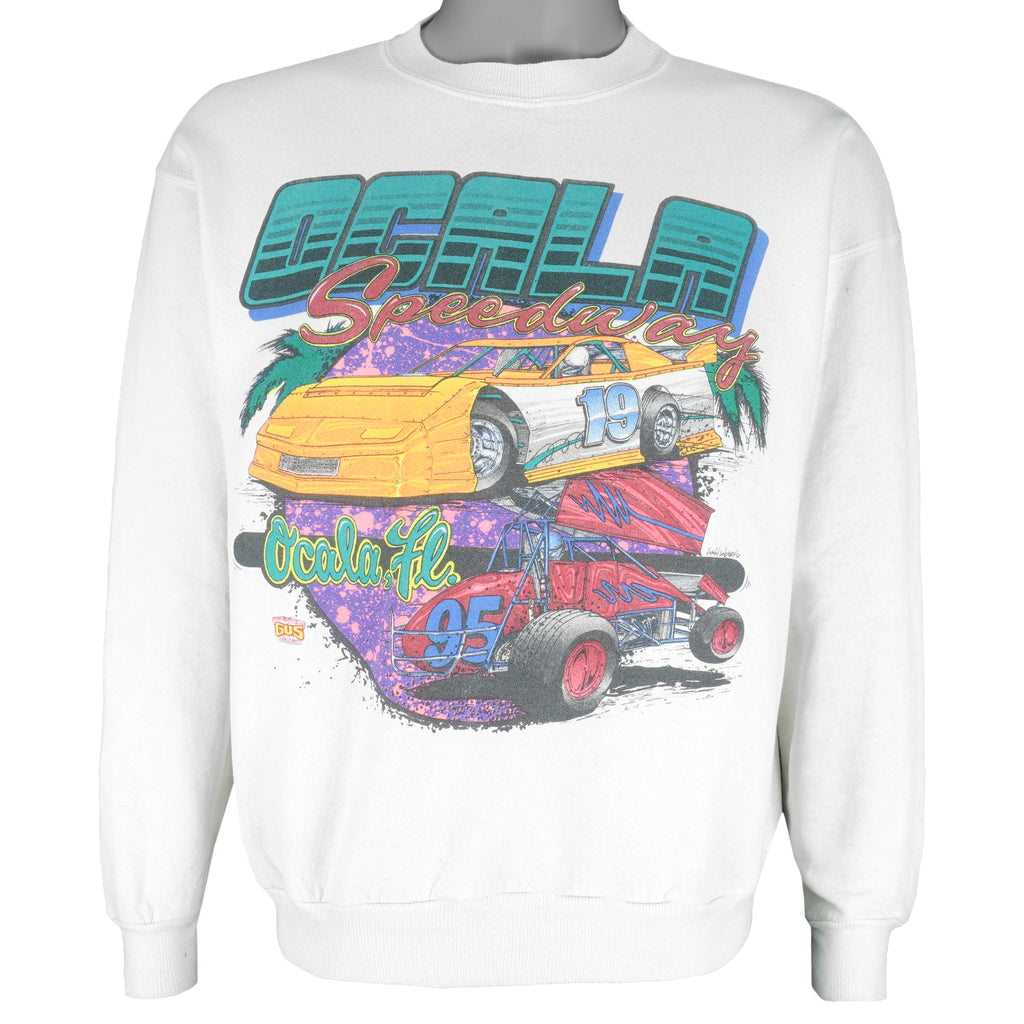 NASCAR (Hanes) - Ocala Florida Speedway Sweatshirt 1990s Large Vintage Retro