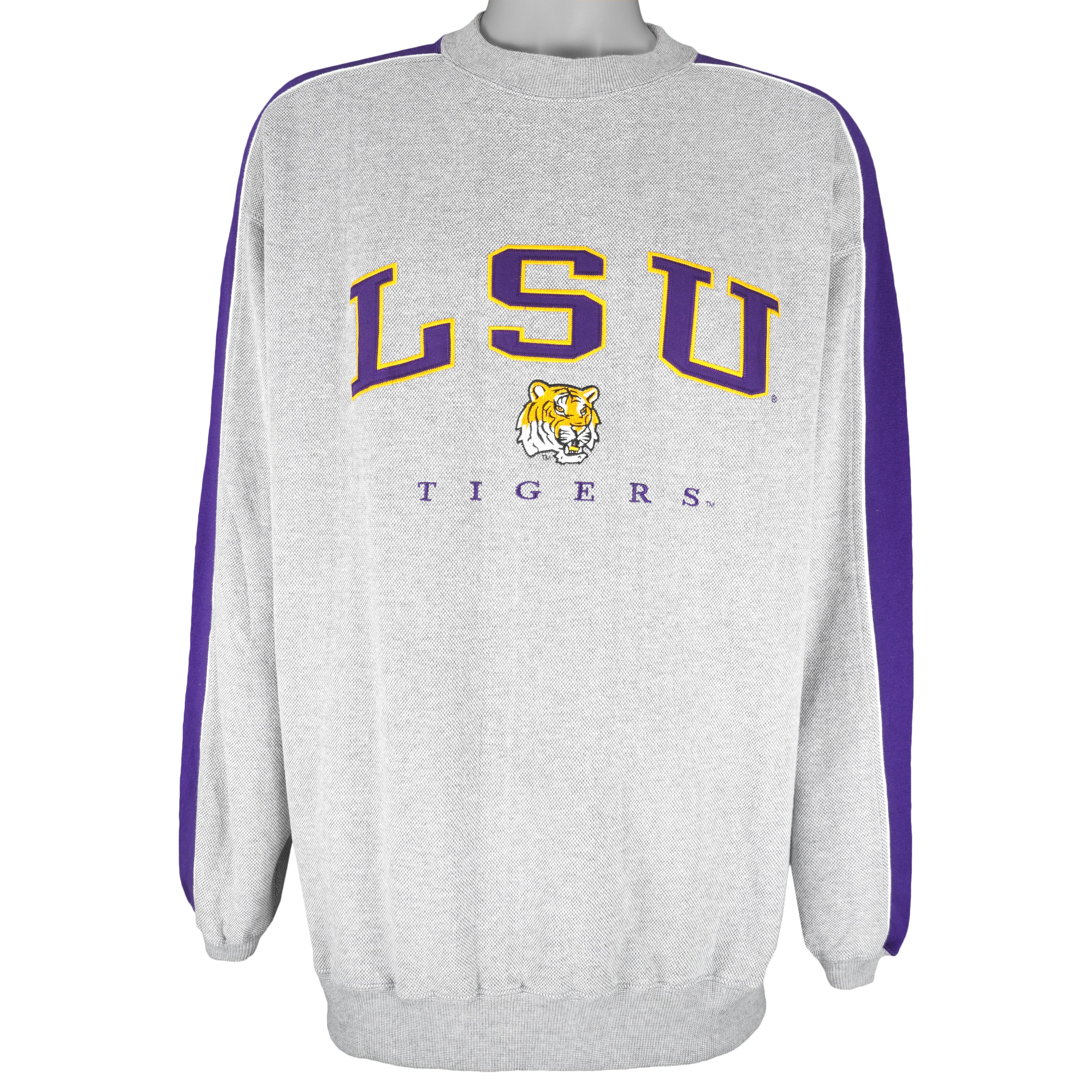 NCAA (NCC) - LSU Tigers Embroidered Crew Neck Sweatshirt 1990s XX-Large Vintage Retro Football College