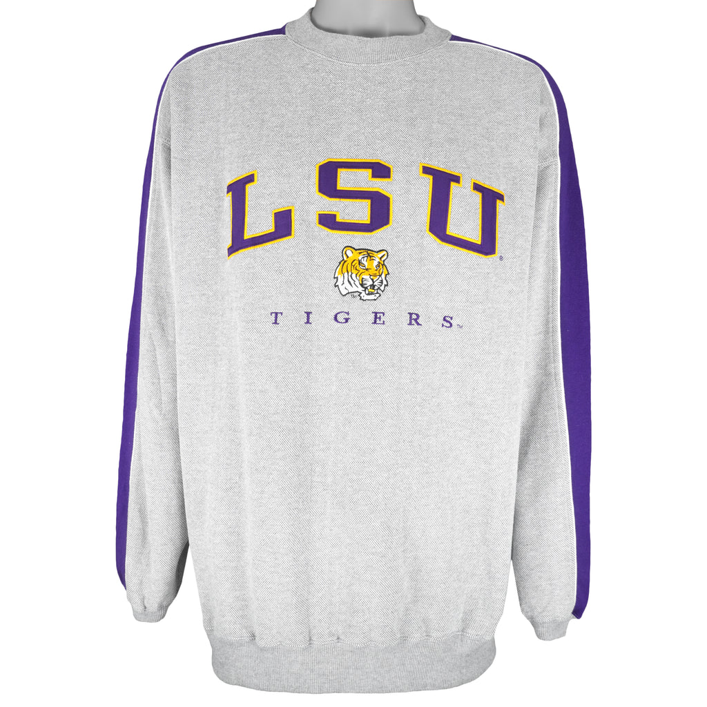 NCAA (NCC) - LSU Tigers Embroidered Crew Neck Sweatshirt 1990s XX-Large Vintage Retro Football College